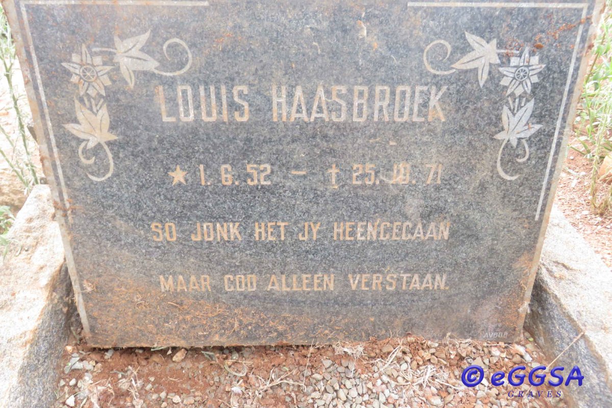 HAASBROEK Louis 1952-1971