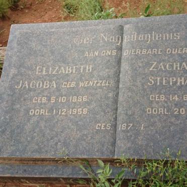 JORDAAN Zacharias Stephanus 1878-1961 &amp; Elizabeth Jacoba WENTZEL 1886-1958