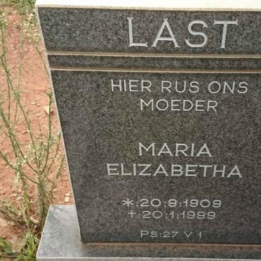 LAST Maria Elizabetha 1909-1999