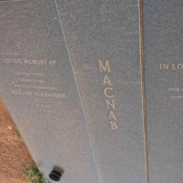 MACNAB William Alexander ??-2000 &amp; Kathleen 1918-1956