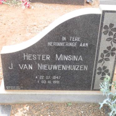 NIEUWENHUIZEN Hester Minsina, J. van 1947-1991