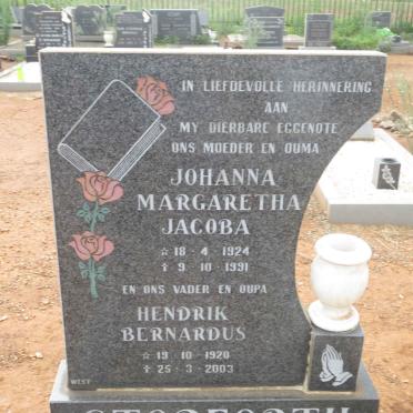 STOPFORTH Hendrik Bernardus 1920-2003 &amp; Johanna Margaretha Jacoba 1924-1991
