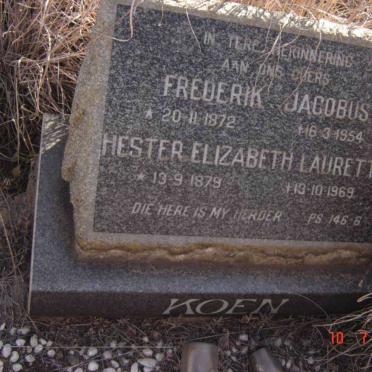 KOEN Frederik Jacobus 1872-1954 &amp; Hester Elizabeth Lauretta 1879-1969