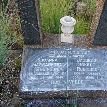 ROBINSON Jacobus Ockert 1867-1949 &amp; Susanna Margaretha VERMAAS 1872-1949