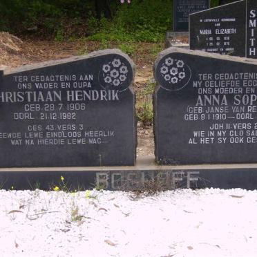 BOSHOFF Christiaan Hendrik 1906-1982 &amp; Anna Sophia JANSE VAN RENSBURG 1910-1976