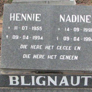 BLIGNAUT Hennie 1955-1994 :: Nadine 1991-1994