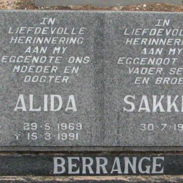 BERRANGE Sakkie 1964 &amp; Alida 1969-1991