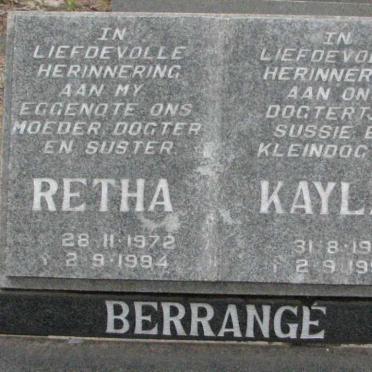 BERRANGE Retha 1972-1994 :: Kayla BERRANGE 1993-1994