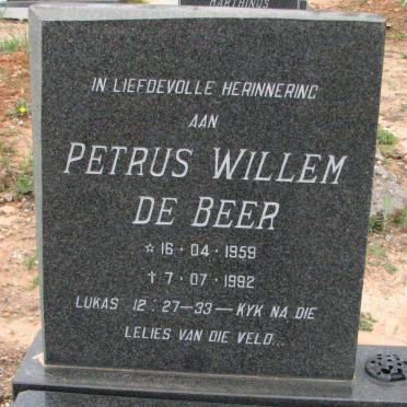 BEER Petrus Willem, de 1959-1992