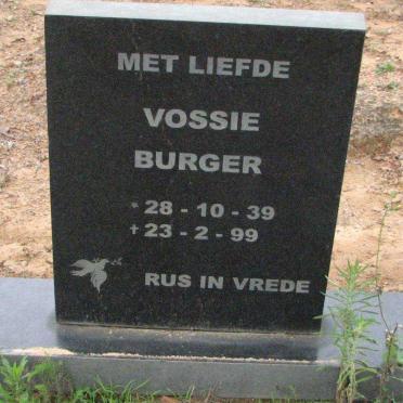BURGER Vossie 1939-1999