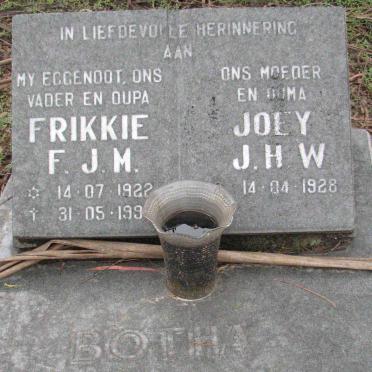 BOTHA F.J.M. 1922-199? &amp; J.H.W. 1928-