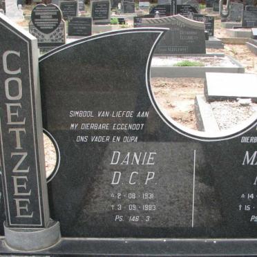 COETZEE Danie D.C.P. 1931-1983 &amp; Maria M. 1937-2009