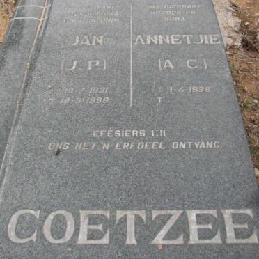 COETZEE J.P. 1931-1998 &amp; A.C. 1938-