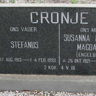 CRONJE Stefanus 1913-1993 &amp; Susanna Elizabeth Magdalena ENGELBRECHT 1921-1986