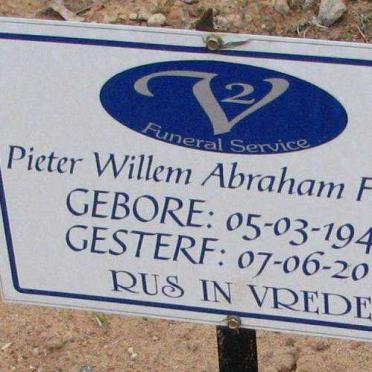 FAURIE Pieter Wllem Abraham 1940-2010