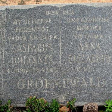 GROENEWALD Casparus Johannes 1912-19?? &amp; Anna Elizabeth 1930-