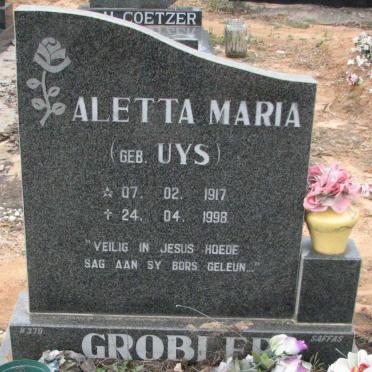GROBLER Aletta Maria geb UYS 1917-1998