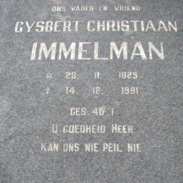 IMMELMAN Gysbert Christiaan 1925-1991