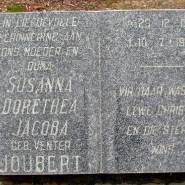 JOUBERT Susanna Dorethea Jacoba geb VENTER 1921-1985