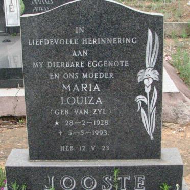JOOSTE Maria Louiza geb VAN ZYL 1928-1993