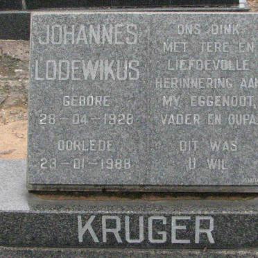KRUGER Johannes Lodewikus 1928-1988