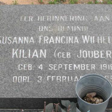 KILIAN Susanna Francina Wilhelmina nee JOUBERT 1916-19?5