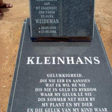 KLEINHANS Weideman 1930-2003