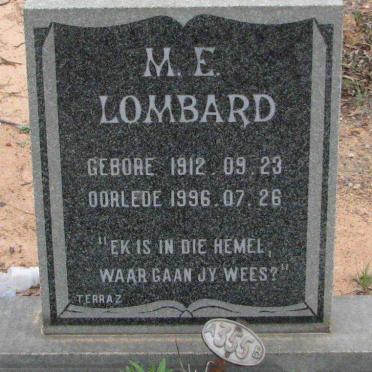 LOMBARD M.E. 1912-1996