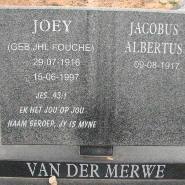 MERWE Jacobus Albertus, van der 1917- &amp; J.H.L. FOUCHE 1916-1997
