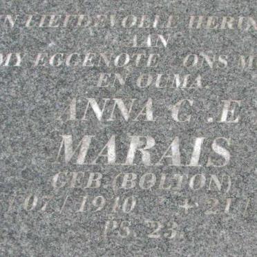 MARAIS Anna C.E. geb BOLTON 1910-1998