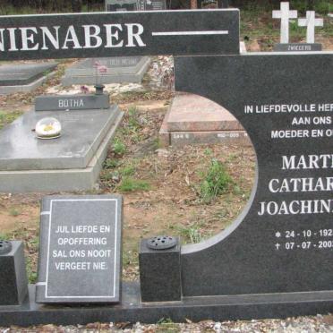 NIENABER Dawid Mathys 1918-1996 &amp; Martha Catharina Joachinmina 1923-2003 