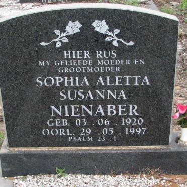 NIENABER Sophia Aletta Susanna 1920-1997