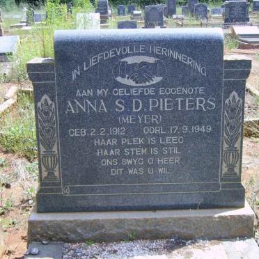 PIETERS Anna S.D. nee MEYER 1912-1949