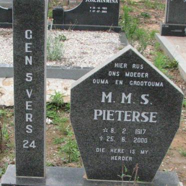PIETERSE M.M.S. 1917-2000
