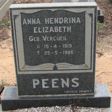 PEENS Anna Hendrina Elizabeth geb VERCUEIL 1919-1980