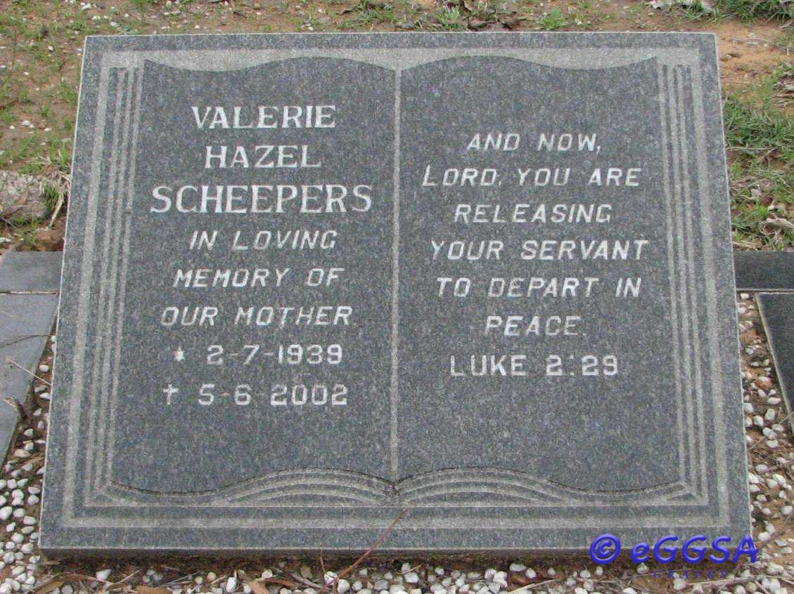 SCHEEPERS Valerie Hazel 1939-2002