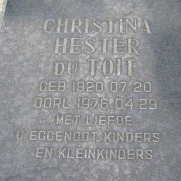 TOIT Christina Hester, du 1920-1976