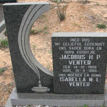 VENTER Jacobus H.P. 1906-1986 &amp; Isabella M.L.