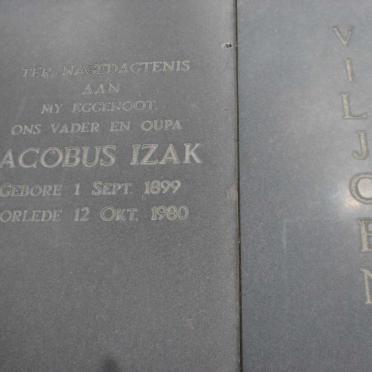 VILJOEN Jacobus Izak 1899-1980 &amp; Levina VORSTER 1914-1993 