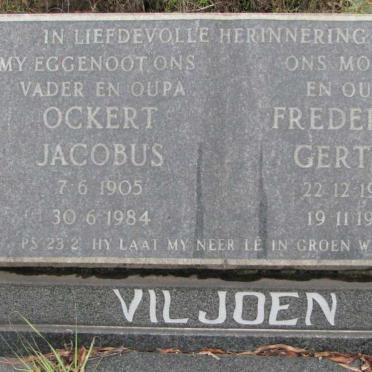 VILJOEN Ockert Jacobus 1905-1984 &amp; Frederica Gertina 1903-1986