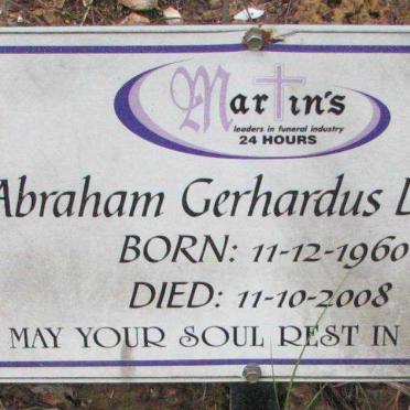 WIT Abraham Gerhardus, de 1960-2008