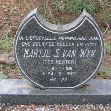 WYK Martje S., van geb BESTER 1911-1993