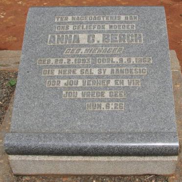 BERGH J.B. Robinson 1888-1941 &amp; Anna C. NIENABER 1893-1962