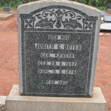 BOTES David P.M. 1876-1944 &amp; Judith C. KRUGER 1882-1976 