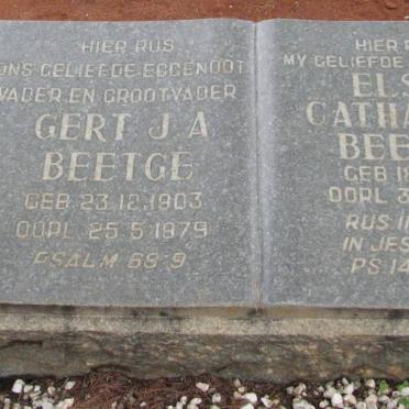 BEETGE Gert J.A. 1903-1979 &amp; Elsie Catharina 1910-1972