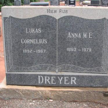 DREYER Lukas Cornelius 1892-1967 &amp; Anna M.E. 1893-1979