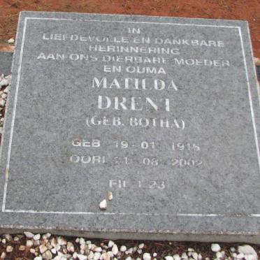 DRENT Matilda nee BOTHA 1915-2002