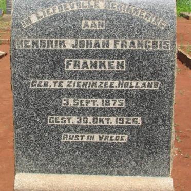 FRANKEN Hendrik Johan Francois 1875-1926