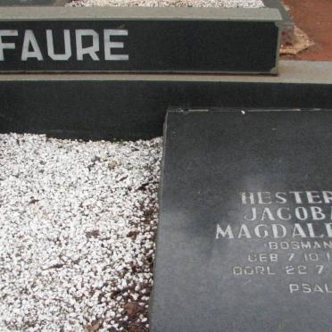 FAURE Jacobus Christiaan 1916-1983 &amp; Hester Jacoba Magdalena BOSMAN 1916-1980