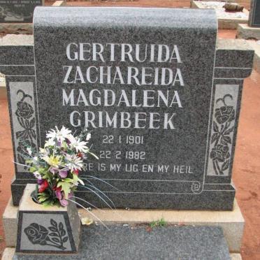 GRIMBEEK Gertruida Zachareida Magdalena 1901-1982